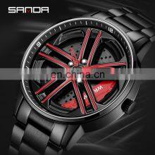 SANDA P1090 Military Brand Quartz Wristwatches Men's Watches Luxury Fashion Casual Wheel Series Dial Watch