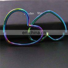 Zinc Alloy Rainbow Color Heart Shaped Ring Metal Love Shaped Buckle Heart Decoration Buckle thumbnail-4