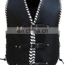 Genuine Leather Biker Motorcycle Vest, Motorbike Vest Made With 3 mm Thick Leather, Leather Motorbike Waistcoat thumbnail-2