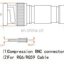 Compression BNC Connector for tv Rg6/rg59 Cctv Cable thumbnail-2