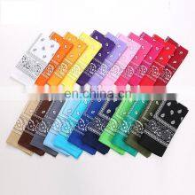 21inch Thickening 100% Cotton Bandana For Women Men Hip-Hop Square Scarf Print Paisley Square Bandanas Headband