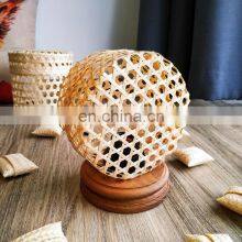 Trendy Round Shaped Bamboo Table Lamp - Desk Lamp, Woven Wicker Lamp Shade Vietnam Manufacturer thumbnail-1