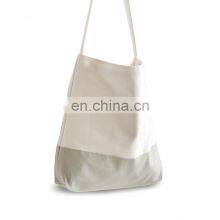 Wholesale OEM High Quality Natural Women Zipper Contrast Color Canvas Shopping Bag Custom Blank Canvas Tote Bag thumbnail-2