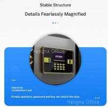 HN-G100 OEM Security Safe Cabinet, Gold, Wholesale Customizable, Luxury Jewelry & Cash Management Storage Box With Multi-User Access for Boutiques thumbnail-5