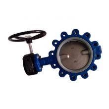 DN100 PN16 150LB Ductile Iron Worm Gear Wafer Butterfly Valve PTFE Soft Seal Handle Wafer Butterfly Valve thumbnail-4