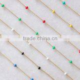 1mm Width Colorful Bead Accessory Chain, Small Round Fashion Antique Brass Ball Chain Wholesale