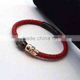 China Jewelry Factory Wholesale Leather Bracelet With Custom Skull Charms thumbnail-6