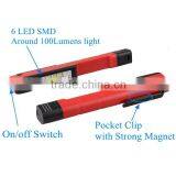 Portable 6LED Pen Work Light With Clip thumbnail-2