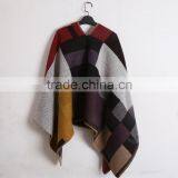 Wholesale New Winter Thicked Classical Assorted Color Plaid Jacquard Ladies Wool Poncho Quality Choice thumbnail-4