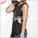 100% Cotton Custom Plain Round Neck Sleeveless Gym Wear Sexy Womens Fitness Tank Top thumbnail-4