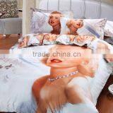 2016 Fashion Reactive Printed Flower 100% Natural Cotton 3d Bed Cover Set