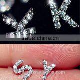 Luxury Styles 26 English Names Alphabet Letter Word Crystal Stud Earring Valentine's Gift thumbnail-3