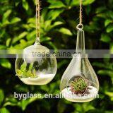 Hanging Ball Shaped Glass Vase, Beautiful Home Decoration Vase, thumbnail-1