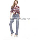 Best Selling Ladies European Style Straigt Hot Pants Women Jeans With Relaxed Fit/wide Leg Latest Design Denim Trousers thumbnail-2