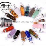 30X8mm Natural Gemstone Crystal Point Pendants,Hexagonal Shape Pendants