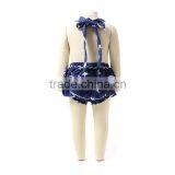 New Design Summer White Star Blue Style Sleeveless Cute Cotton Fancy Baby Girl Rompers thumbnail-3