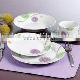 (SDR1002)20pcs Round Shape Porcelain Plates and Cups Set for Daily Use