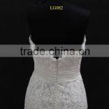 Real Factory Sample! Organza Drapping Belt Popular French Lace Applique Wedding Dress thumbnail-6