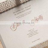Laser Cut Wedding Invitation, Elegant Invitation With Glitter Ribbon and Monogram