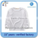 Wholesale Chidlren's white o neck 180g plain blank Long sleeve t shirts Factory