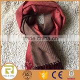 Wholesale 100% Acrylic woven yarn dyed herringbone stripes fringed shawl scarf