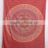 RT-626 Indian Decorative Mandala Printed Tapestry Wall Throws Indian decor Art Sanganeri Screen Print Bedspread Jaipur