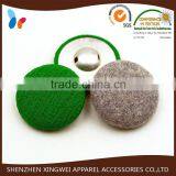 Green Fabric Covered Metal Brass Shank Button