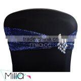 Spandex Sequin Chair Sash Band Style and Plain Dyed Pattern Spangled Spandex Chair Sash