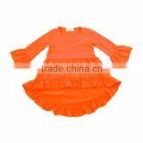 2016 Kids Fall Style Cotton Baby Dress Blank Orange Ruffle Dress Children Girls High Low Top Girls Fall Dress thumbnail-1