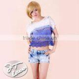 Women Lace T-Shirt HOT Garment Fashion Dress New Drawing Design Clothes Allover Cotton Embroidery thumbnail-1