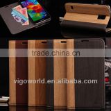 The Friendly Swede 2 in 1 Wood Pattern PU Leather Folio Stand Wallet Case for Samsung Galaxy s5 SV I9600