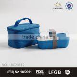 Children easy to carry cooler bag with plastic bento lunch box / go cup