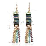 Glass Crystal With High Quality Small Beads Tassel Earring Sets thumbnail-3
