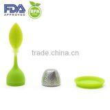 Silicone TeaLeaf Tea Infuser - Food Grade Silicone - Stainless Steel Strainer - Best for Medium to Large Loose Leaf or Gift thumbnail-3