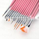 Wholesale 15pcs per Set Wood Handle Nail Round Oil Artist Paint Brush Pen Set for Art Painting thumbnail-5