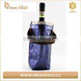 Green Field Washable Metallic Kraft Paper Bottle Wine Cooler Bag thumbnail-4