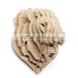 DIY 3D Wooden Puzzle Lion Decor Fake Animal Heads Faux Lion Head Wall Decor Carved Wood Art thumbnail-2