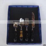 Steel Cutlery Set With Round Horn Handle thumbnail-1
