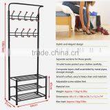 Metal 18 Hanger Hooks Clothes Coat Stand Shoes Hats Bags Stand Rack (black) thumbnail-5