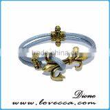 2017 Factory Price Nylon Mens Anchor Bracelet Rope Bracelet thumbnail-5