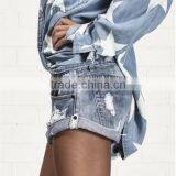 2017 New Fashion Short Ripped Jeans Torn Denim Shorts for Women thumbnail-3