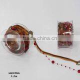 Brown Fabric Ribbon With Red Balls thumbnail-1