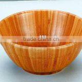 Round WOODEN/BAMBOO SALAD BOWL Fruit Vegetable Deep Bowl thumbnail-1