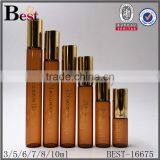 Cosmetic Packaging Fragrance Perfume Essential Oil Long Thin Amber Browm Roll on Bottle 10ml Tube Glass Bottle Roll on Wholesale thumbnail-3