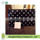 Hot Sale Toilet Bag Make up Purse Black Dots Cotton Laminate thumbnail-1