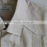 Men's 100% Cotton Guayabera Shirt With Long Sleeve and Pintuck Embroidery thumbnail-3