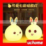 UCHOME Touch Sensor Silicone Rabbit LED Night Light 7 Color Changing Kids Lamp thumbnail-1