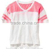 Child Girls Linen-Blend Football Tee HST8064 thumbnail-1