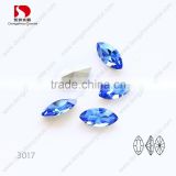 Manufacture wholesale faceted surface decorative horse eye point back crystal stone jewelry beads/lampwork