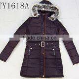 Lady Long Style Coat Winter Jacket With Fur Hoody thumbnail-4